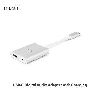 Moshi USB-C 音樂/充電二合一轉接器銀色