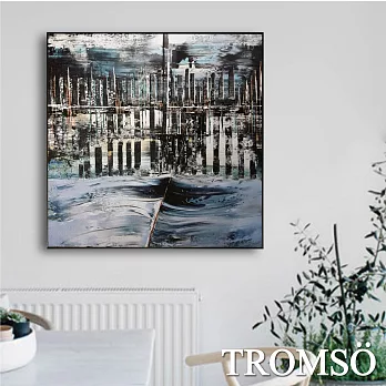 TROMSO北歐生活版畫有框畫-藍繪城市B WA83