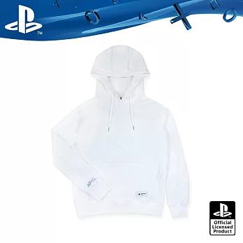 PlayStation 立體鋼印Logo刷毛口袋連帽T(OLP-JBK-08)XL白