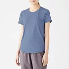 [MUJI無印良品]女聚酯纖維吸汗速乾短袖T恤S藍色
