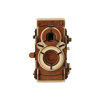 韓國 WOODSUM 輕手作。木製模型/35mm雙眼針孔相機