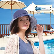 日本sunfamily 涼感抗UV可折疊寬緣小臉帽(藍)