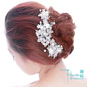 【Hera 赫拉】珍珠假花新娘婚紗髮簪/頭飾