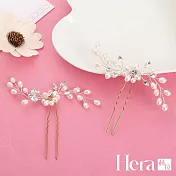 【Hera 赫拉】華麗水晶珍珠花婚紗髮簪頭飾