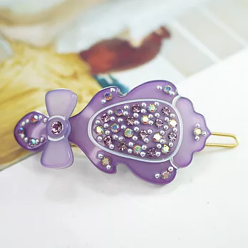 【PinkyPinky Boutique】可愛小鏡子水鑽髮夾 (淡紫色)