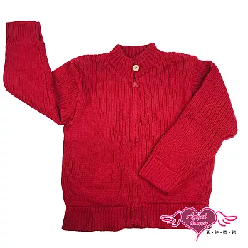 【天使霓裳-童裝】自然亮眼 兒童素色長袖保暖毛衣外套36M紅
