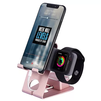 Holder-Mate iPhone, Apple Watch 2合1充電展示架(HM220A玫瑰金)