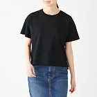 [MUJI無印良品]女新疆棉鹿子織圓領短袖T恤S黑色