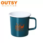 【OUTSY嚴選】高山水鹿琺瑯杯390ml(藍綠色)