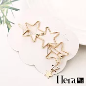 【Hera 赫拉】極簡鏤空五角星吊墜邊夾/髮夾-2色金