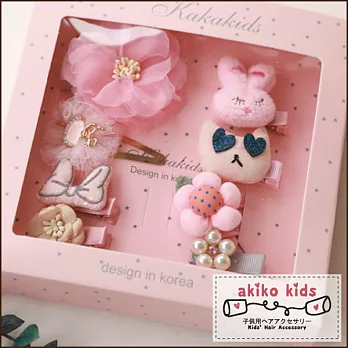 【akiko kids】日本公主系列造型兒童髮夾8件組禮盒 -H款
