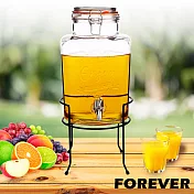 【日本FOREVER】夏天必備派對玻璃果汁飲料桶(含桶架) 5L