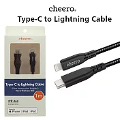 日本cheero Type-C to Lightning 蘋果PD快充線 100公分