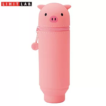LIHIT LAB A-7712-5 伸縮筆筒-粉紅豬(小)