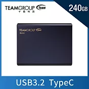 TEAM 十銓 PD400 240GB 外接SSD 鋁合金 IP66 防水、防塵、防震 外接式固態硬碟 (附USB編織線x2條)