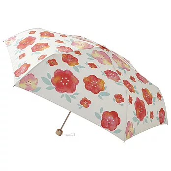 【estaa】日本抗UV晴雨兩用輕量耐用折傘(附贈傘袋) ‧水彩紅花