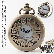 【時光旅人】不思議の国 愛麗絲系列鏤空造型復古翻蓋懷錶附長鍊 -單一規格