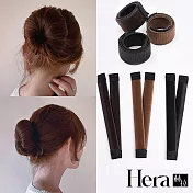 【Hera 赫拉】法式美捲包包丸子頭速成盤髮器-2色褐色
