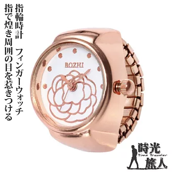【時光旅人】綻放山茶花造型錶戒指/指輪時計 玫瑰金