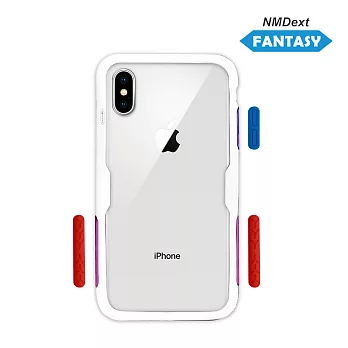 芬蒂思 Apple iPhone Xs Max (6.5吋) Fantasy NMDext奇幻防摔手機殼-奇幻紫白框贈紅藍