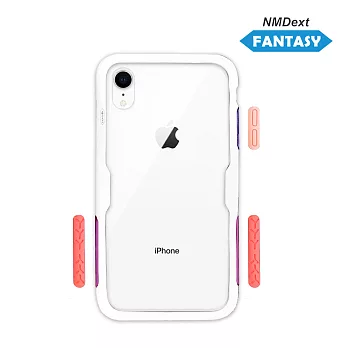芬蒂思 Apple iPhone XR (6.1吋) Fantasy NMDext奇幻防摔手機殼-奇幻紫白框贈桃粉