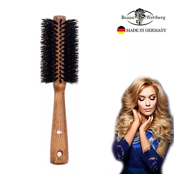 德國BRAUN WETTBURG 珀薇 德國製 60MM FSC厚實原木黑豚鬃熱塑捲髮梳 大尺寸讓您的捲髮自然飄逸