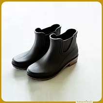 【花見小路】雨靴日/新版/京都和風感雨靴/女鞋/JP22.5墨色