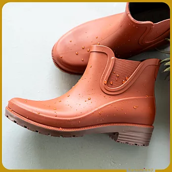 【花見小路】雨靴日/新版/京都和風感雨靴/女鞋/JP22.5朱紅色
