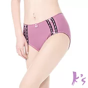 【K’s 凱恩絲】有氧蠶絲透氣棉柔花邊蝴蝶紫色三角女內褲(mo9款)L紫色