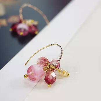 【PinkyPinky Boutique】甜美櫻花色串珠耳環(櫻花粉)