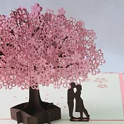 3D立體紙雕卡片‧ 櫻花雨戀人