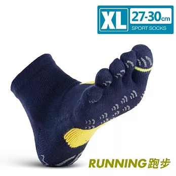 瑪榭 FootSpa-透氣升級方形 運動五趾襪-慢跑款(27-30cm)XL丈黃
