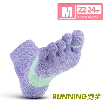 瑪榭 FootSpa-透氣升級三角運動五趾襪-慢跑款 (22~24cm)M紫綠
