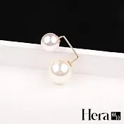 【Hera 赫拉】簡約配件防走光勾型雙頭珍珠領針/胸針-3色白