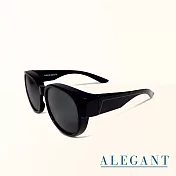 【ALEGANT】時尚豆沙紫圓框全罩式寶麗來偏光墨鏡/外掛式UV400太陽眼鏡/包覆套鏡