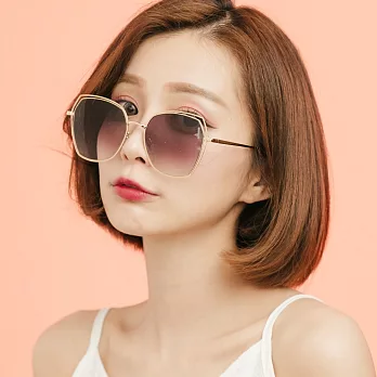 【ALEGANT】韓系麥金邊鑲嵌漸層紫墨鏡/UV400太陽眼鏡