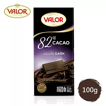 Valor 82%純黑巧克力片 100g