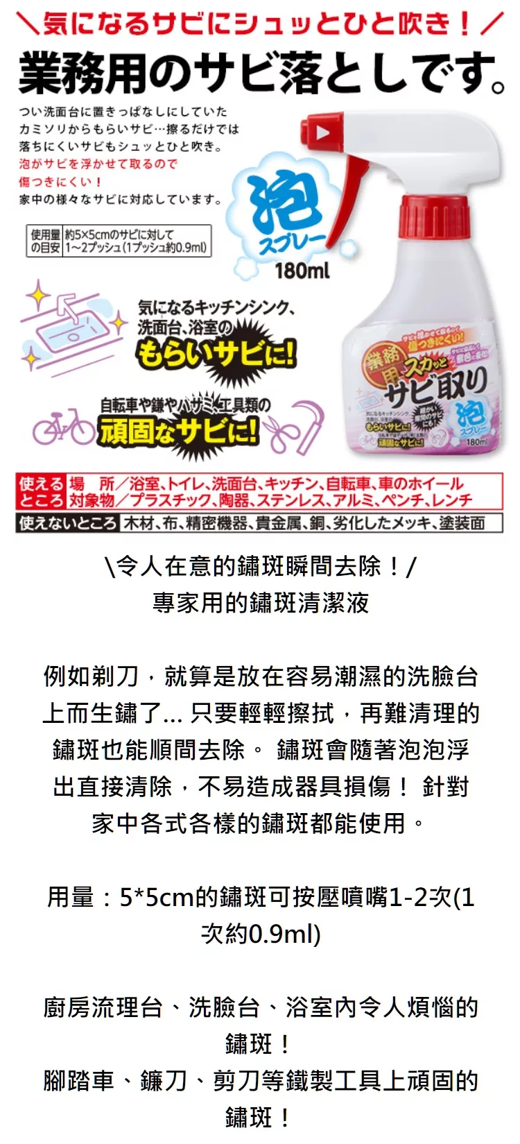 博客來 Aimedia艾美迪雅 專業用強力除鏽泡泡清潔液日本製 博客來 Aimedia艾美迪雅 專業用強力除鏽泡泡清潔液日本製
