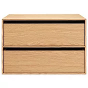 [MUJI無印良品]木製收納櫃/抽屜式/2段/寬/橡木