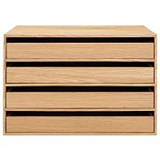 [MUJI無印良品]木製收納櫃/抽屜式/4段/寬/橡木