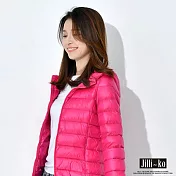 【Jilli~ko】單色輕薄羽絨棉外套 J7271　M 桃色