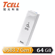 TCELL 冠元 USB3.2 Gen1 64GB Push推推隨身碟珍珠白