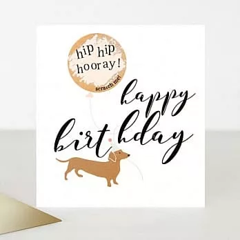 【英國caroline gardner】Happy Birthday Sausage Dog Card 生日卡 刮刮卡 HAS001