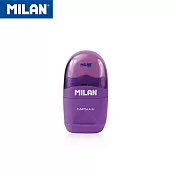 MILAN太空膠囊橡皮擦+削筆器_螢光系列_ 神秘紫