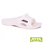 ATTA足弓簡約休閒拖鞋US7白色