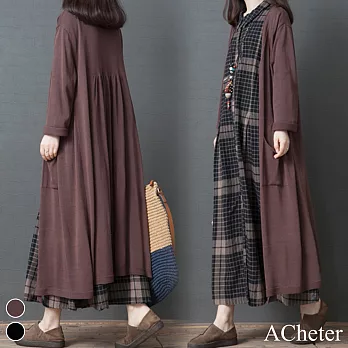 【A.Cheter】日本冬之物語典雅針織長外套#105817F咖