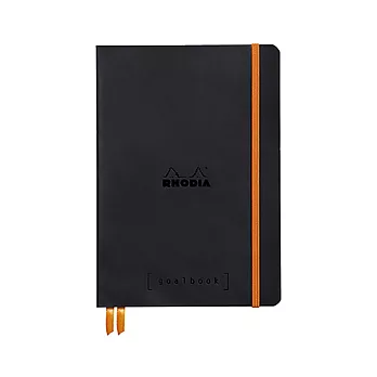 【Rhodia｜GoalBook】A5_象牙色5x5方格_精裝軟皮封面_黑色