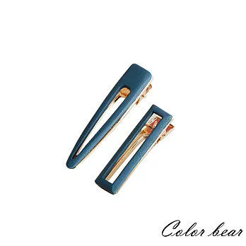【卡樂熊】森林系鏤空木質造型髮夾/邊夾(兩色)-藍色