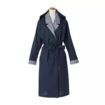 【because】英式葛倫格紋氣質長版大衣雨衣 ‧海軍藍