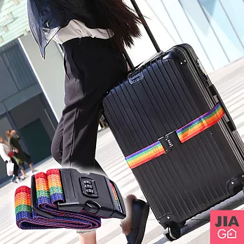 JIAGO 密碼鎖行李箱束帶彩虹